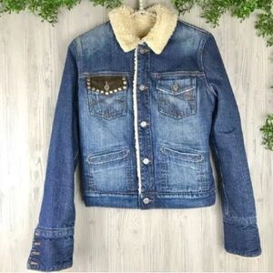Classic Blue Sherpa-Lined Denim Jacket